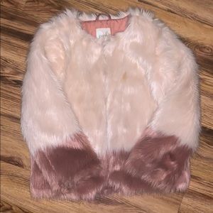 Girls pink fur coat